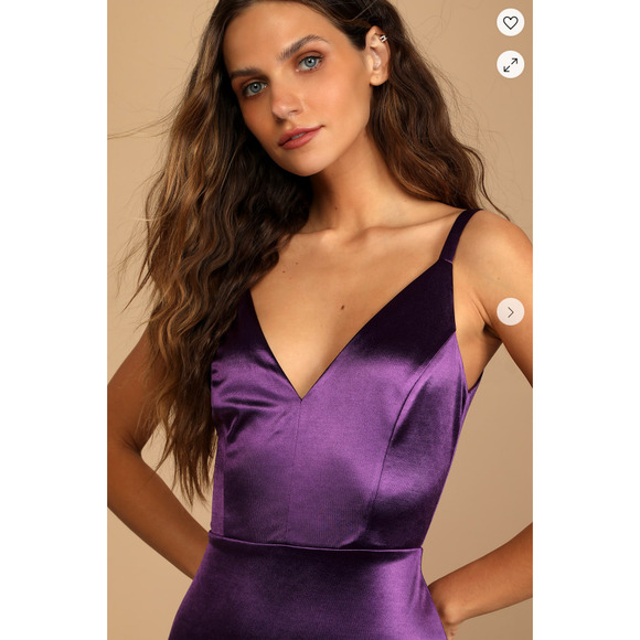 Lulu's Purple Satin Maxi Dress - Picture 8 of 13